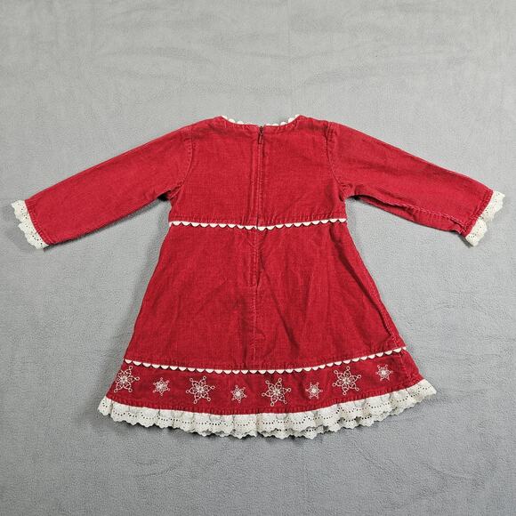 Hanna Andersson Dress Size 80 US 18-24 Month Red Corduroy Holiday Christmas - Picture 6 of 11